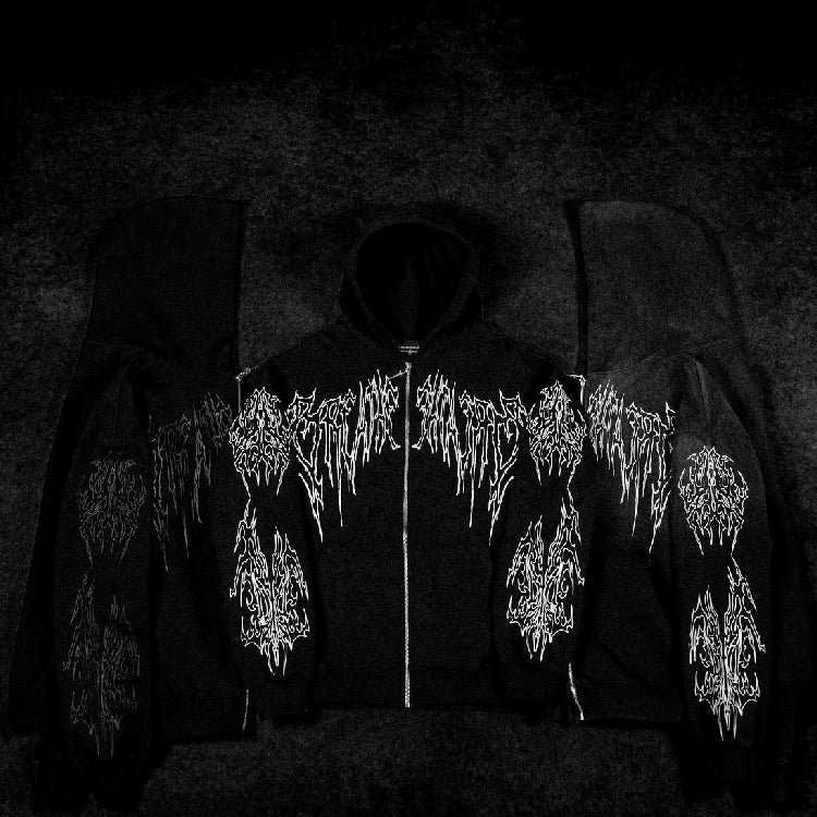 Abyssal Wraith Oversized Zip-up Hoodie [DARKNESS]