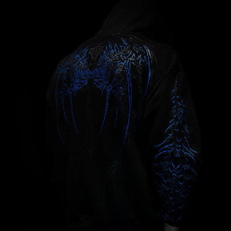 Dragon Soul Oversized Pullover Hoodie [MOONLIGHT BLUE]